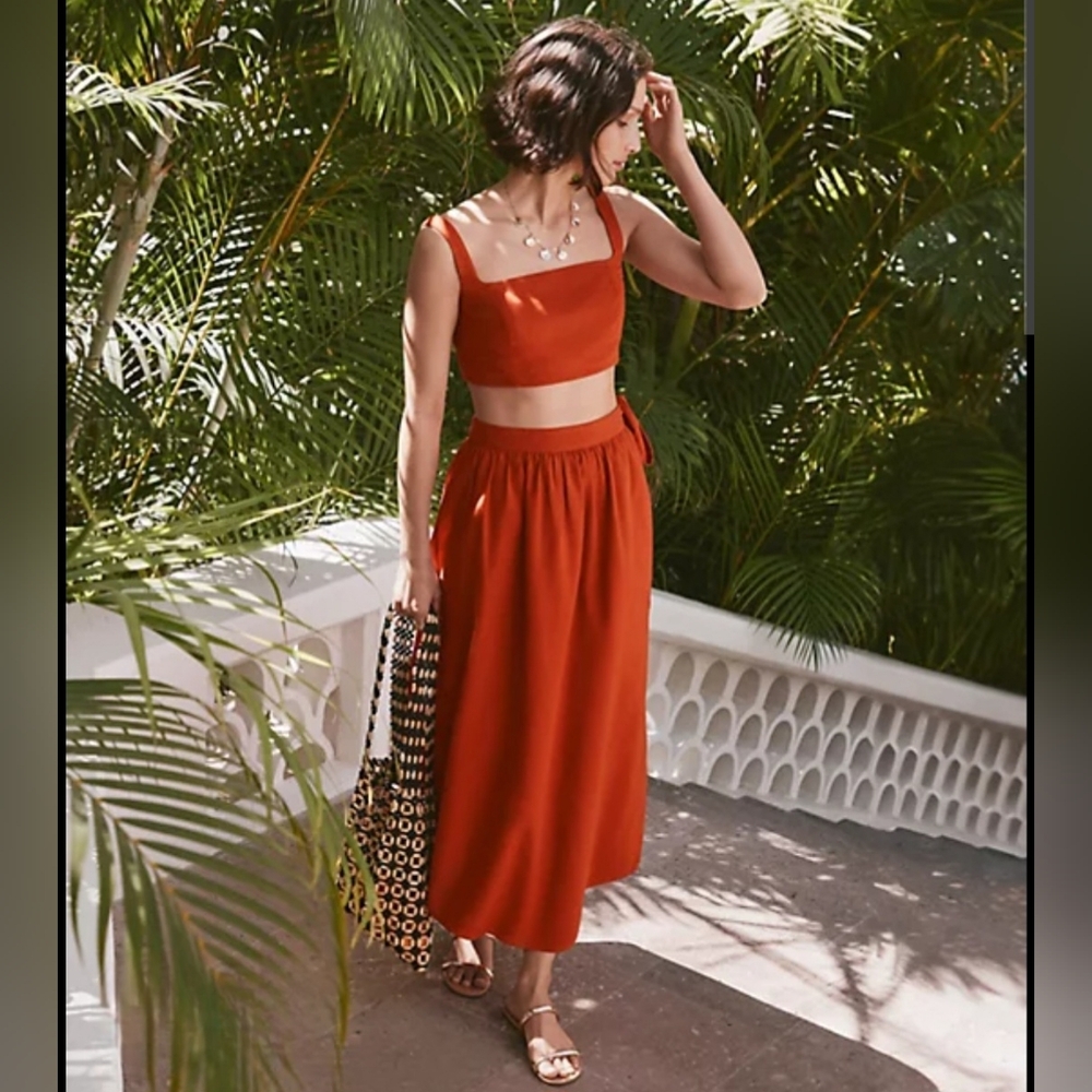 Loft Linen Wrap Skirt